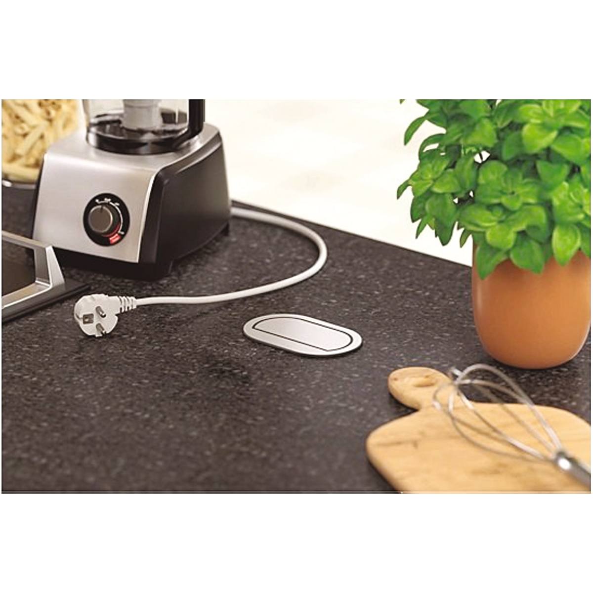 BLOC 2 PRISES ENCASTRABLES 220/240V PICCOLINO INOX