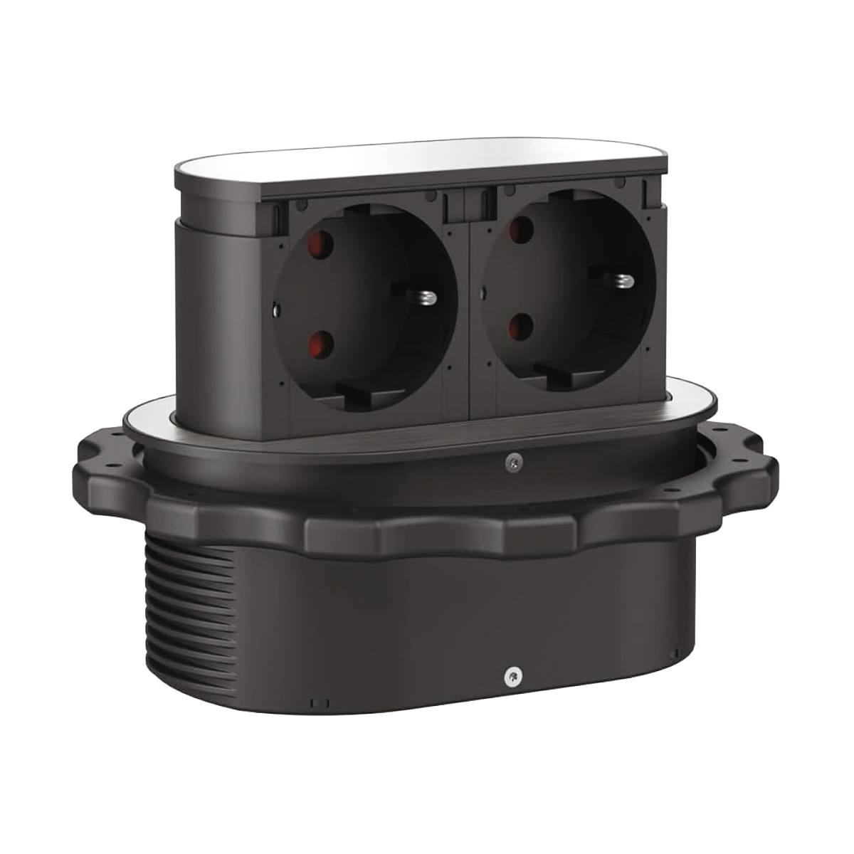 BLOC 2 PRISES ENCASTRABLES 220/240V PICCOLINO INOX