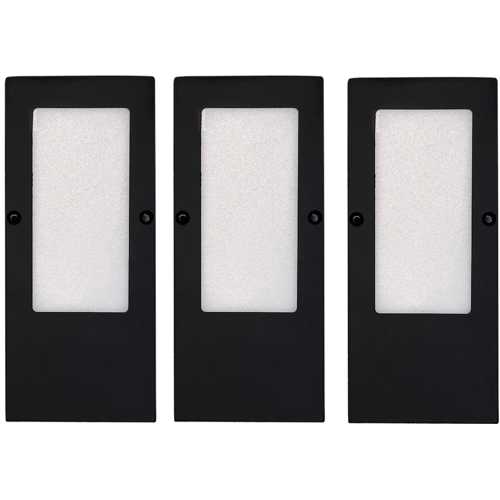 KIT 3 SPOTS PULSAR NOIR EN APPLIQUE AVEC INTERRUPTEUR TACTILE 4500°K