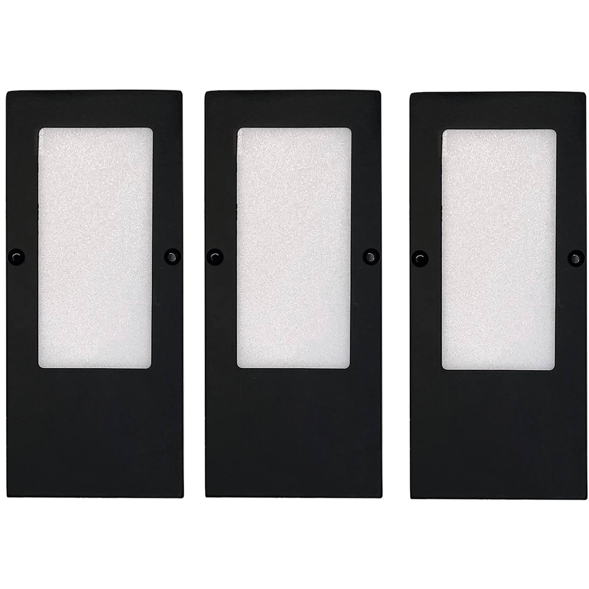 KIT 3 SPOTS PULSAR NOIR EN APPLIQUE AVEC INTERRUPTEUR TACTILE 4500°K