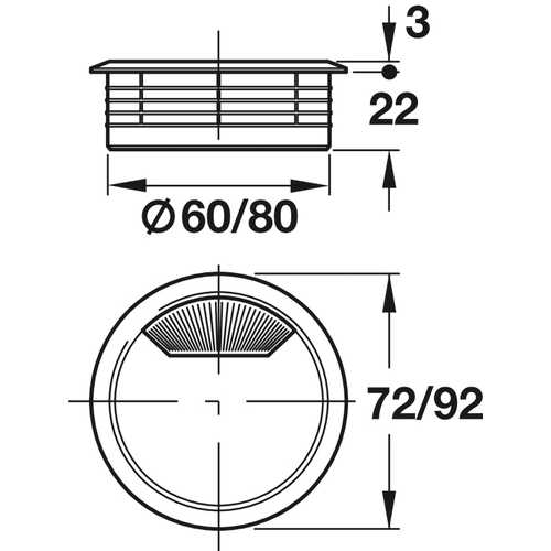 PASSE-CÂBLE ROND BLANC Ø 60 MM