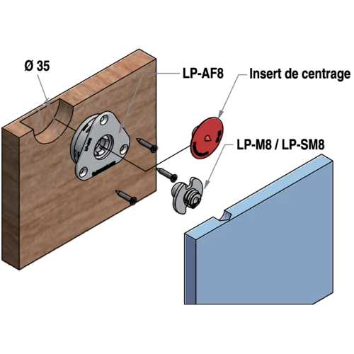 INSERT DE CENTRAGE LOW PROFILE POINTE MÉTAL