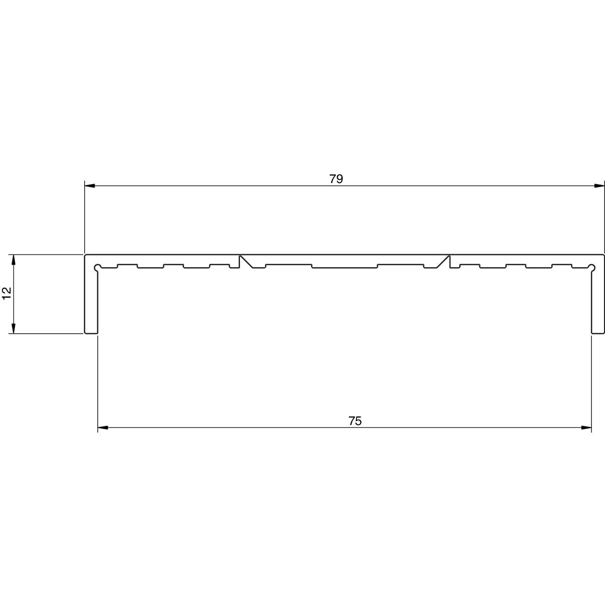 PROFIL HABILLAGE MUR U75 NOIR 9005 GRANITE