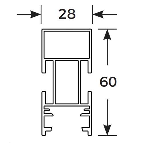 PROFIL ALUMINIUM ARMATURE LIFT NOIR GRANITE L: 5140