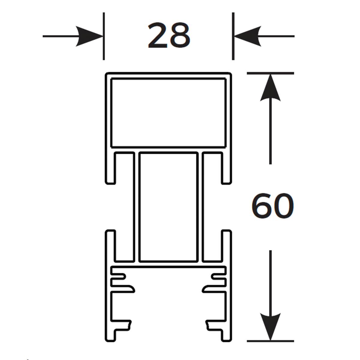 PROFIL ALUMINIUM ARMATURE LIFT NOIR GRANITE L: 5140