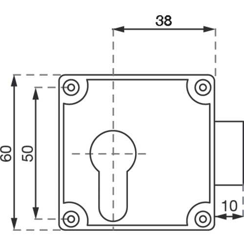 SERRURE DE MEUBLE À CYLINDRE AXE: 38 MM