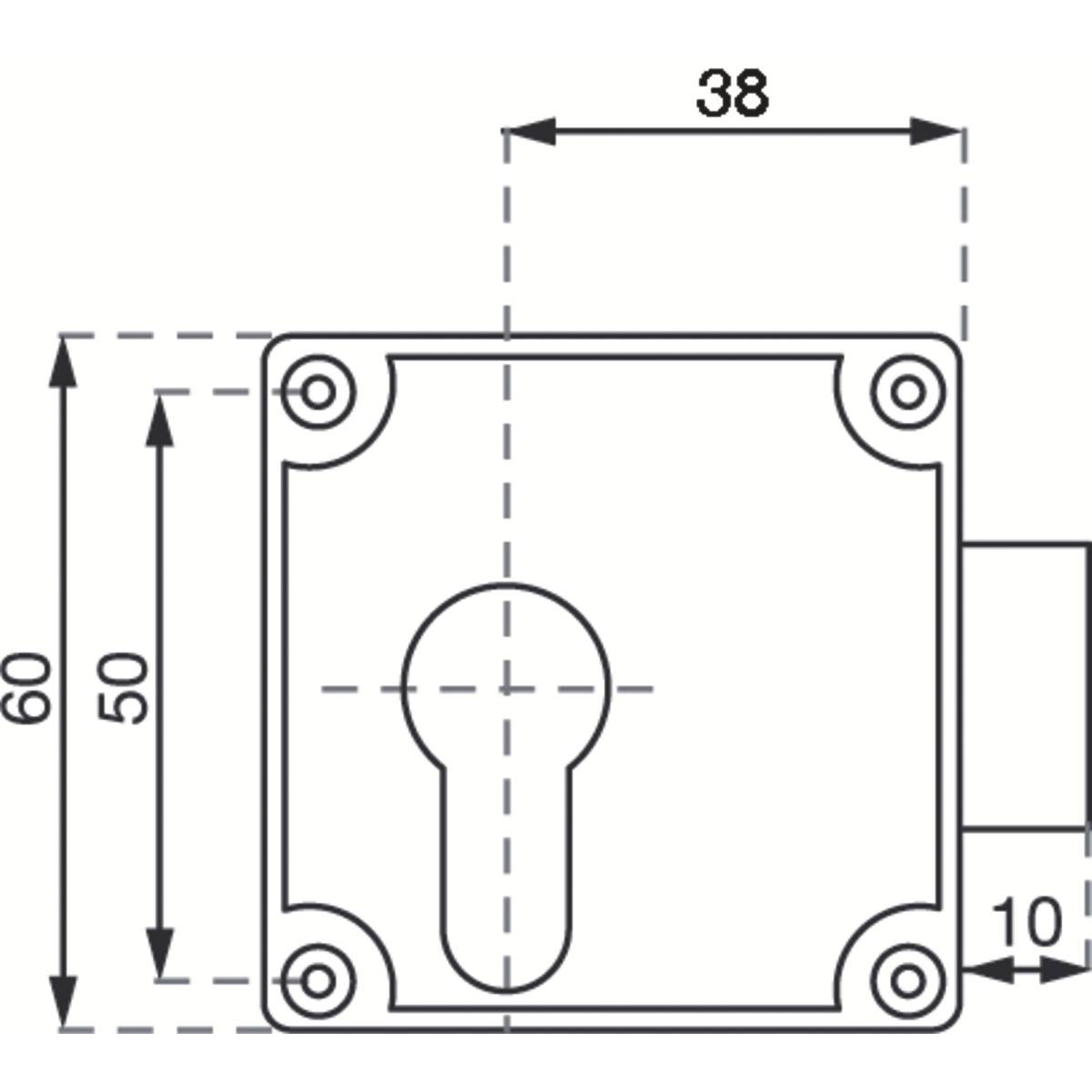SERRURE DE MEUBLE À CYLINDRE AXE: 38 MM