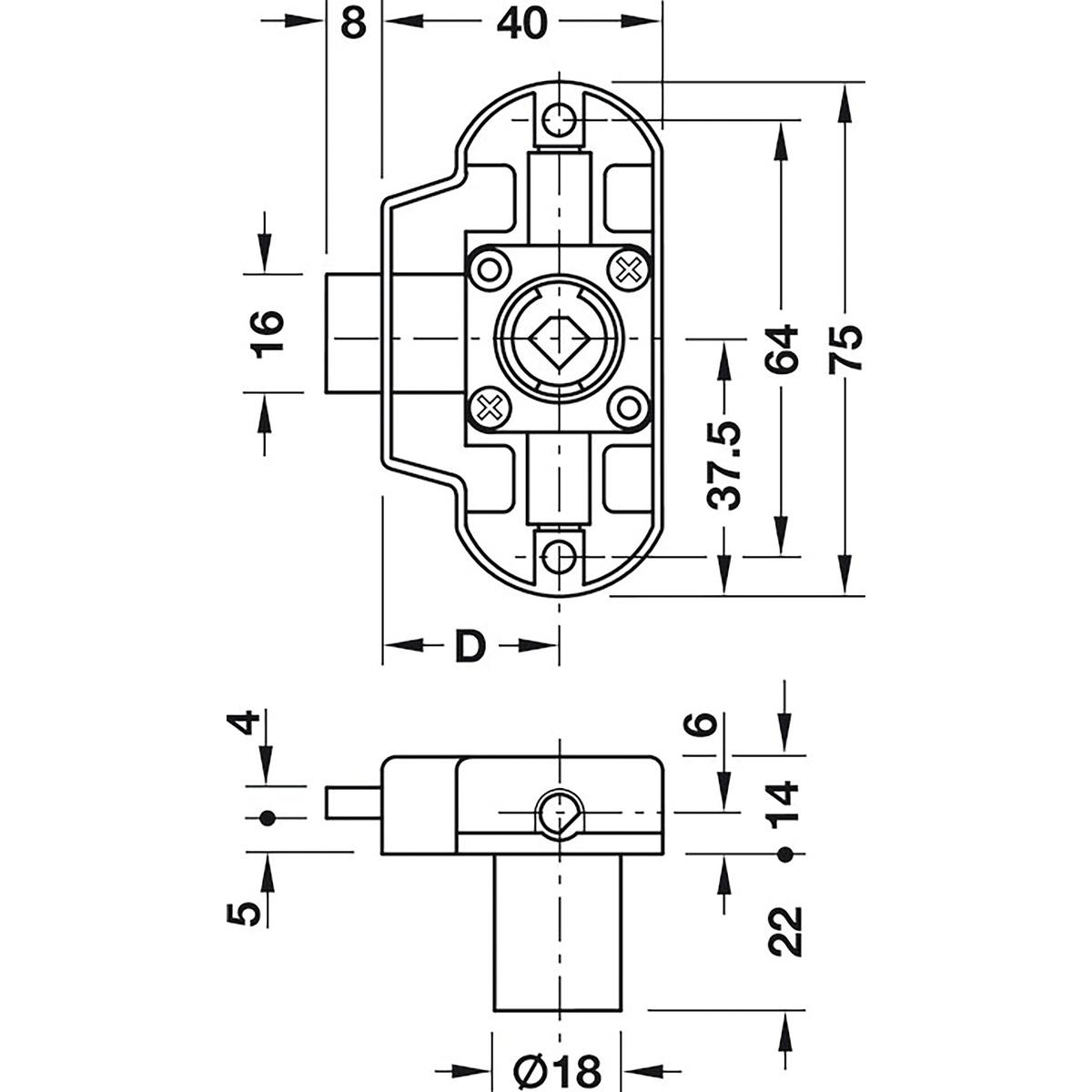 SERRURE SYMO POUR ESPAGNOLETTE