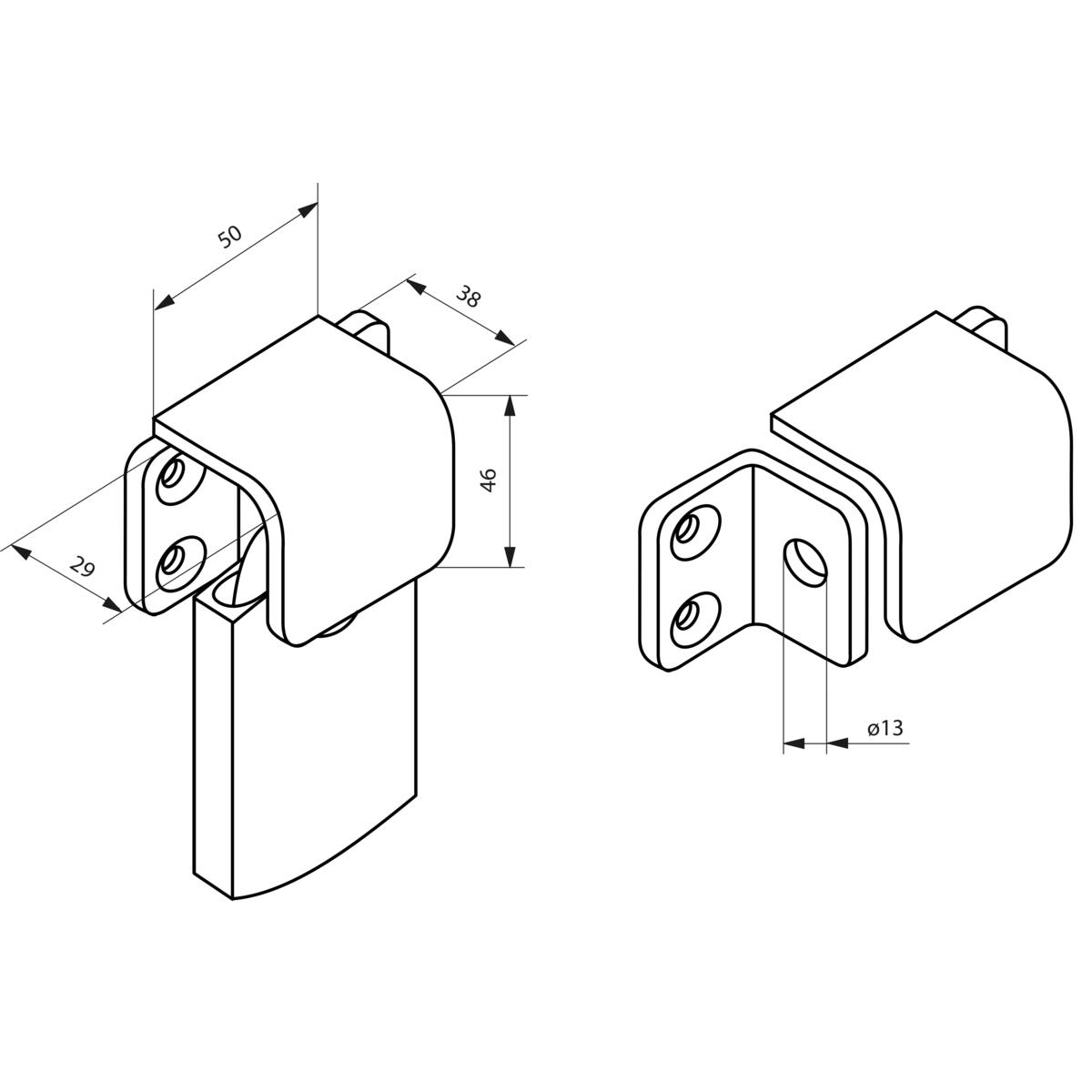 PORTE-CADENAS POUR PORTE COULISSANTE