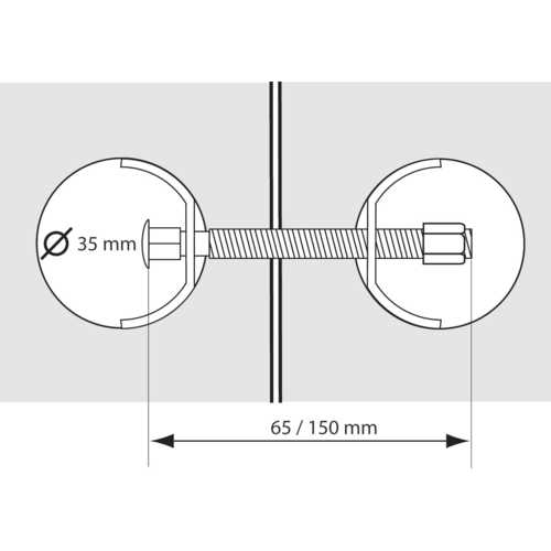 FERRURE DE PLAN DE TRAVAIL 6 x 65 MM
