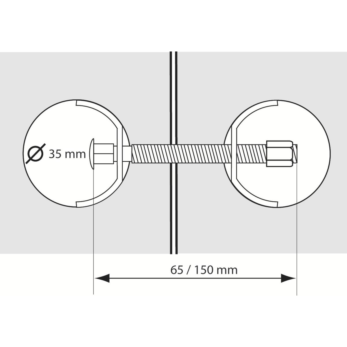 FERRURE DE PLAN DE TRAVAIL 6 x 65 MM