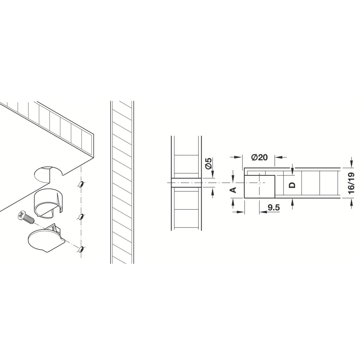 FERRURE D'ASSEMBLAGE RASANT-TAB