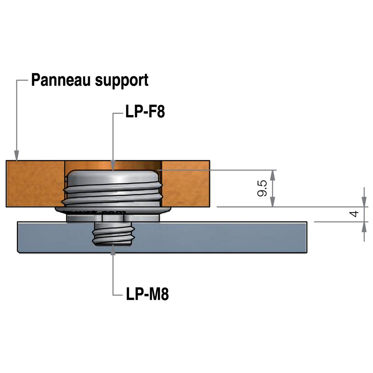 CLIP AUTO-TARAUDEUR FEMELLE LOW PROFILE