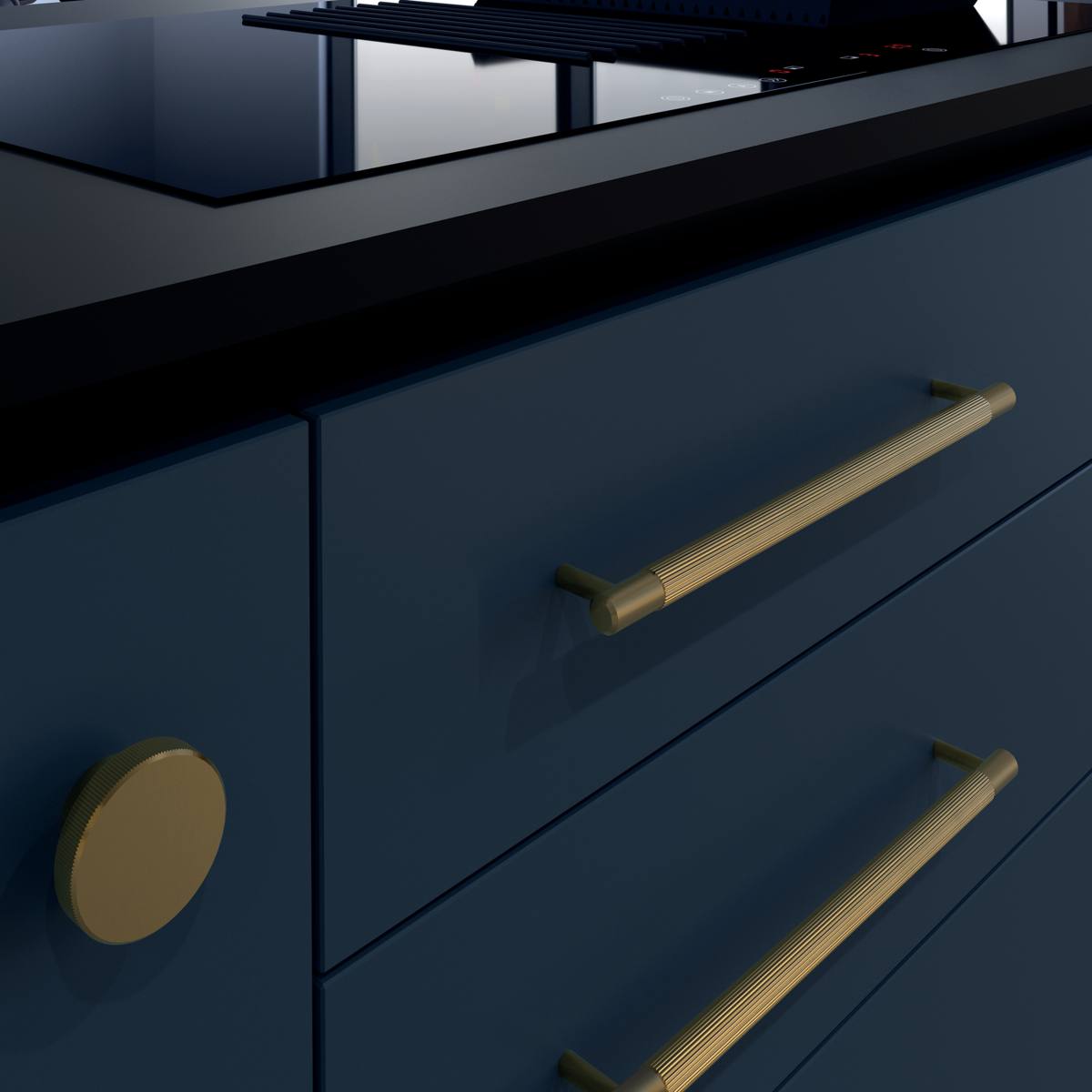 POIGNÉE DE MEUBLE CANNELÉE BRONZE ENTRAXE 160
