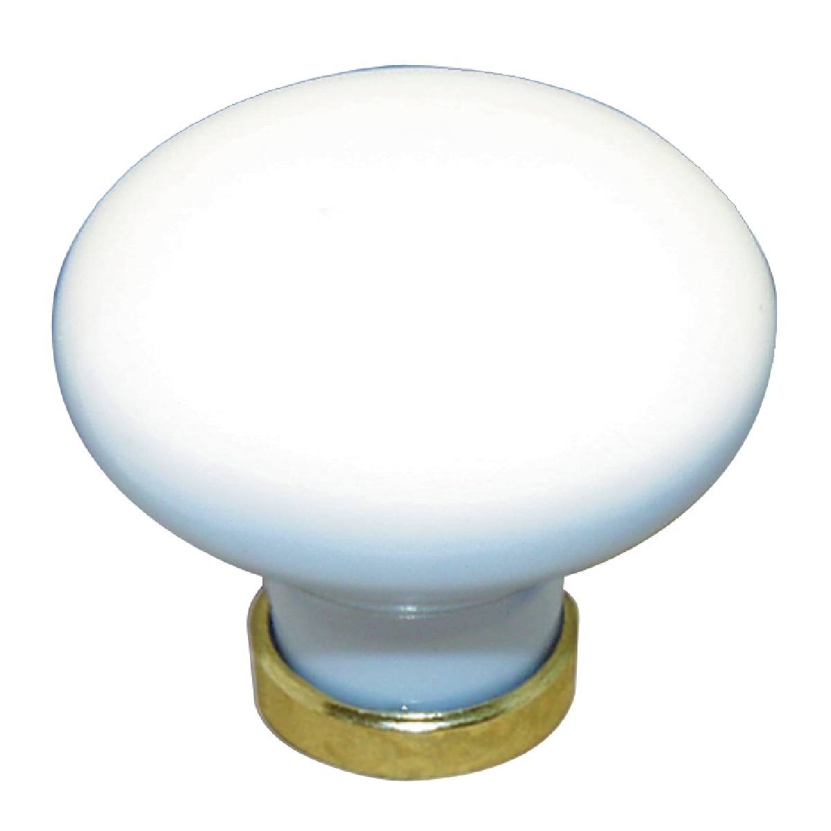 BOUTON ROND PORCELAINE / LAITON Ø 35 MM