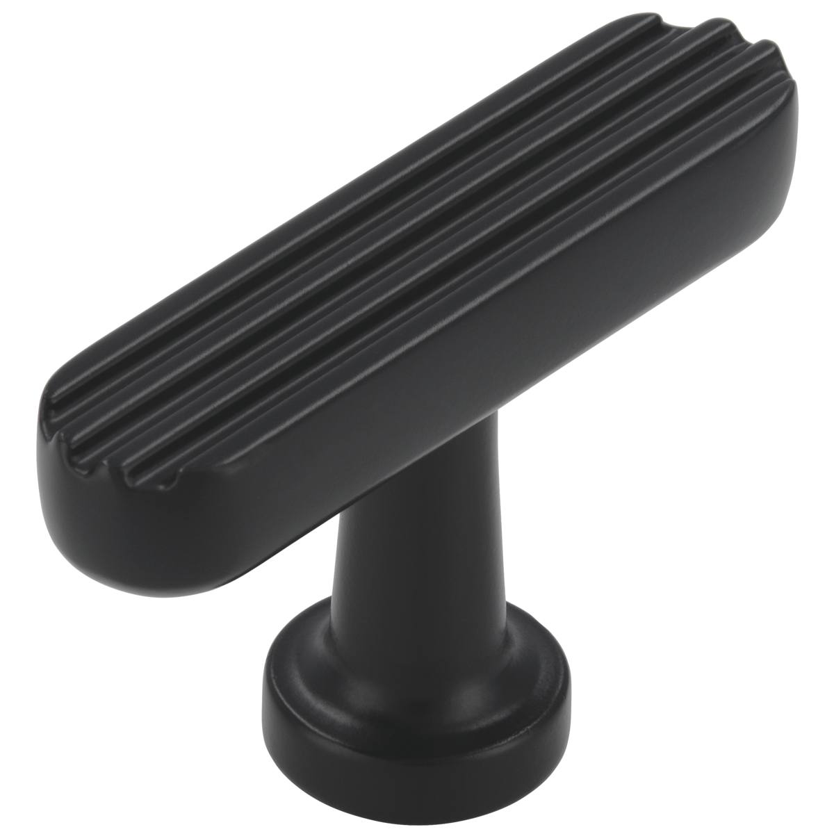 BOUTON DE MEUBLE PLAT CANNELÉ NOIR ENTRAXE 0