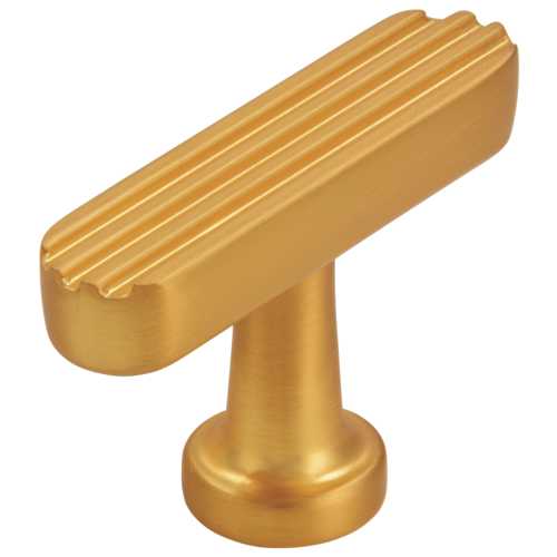 BOUTON DE MEUBLE PLAT CANNELÉ DORÉ ENTRAXE 0
