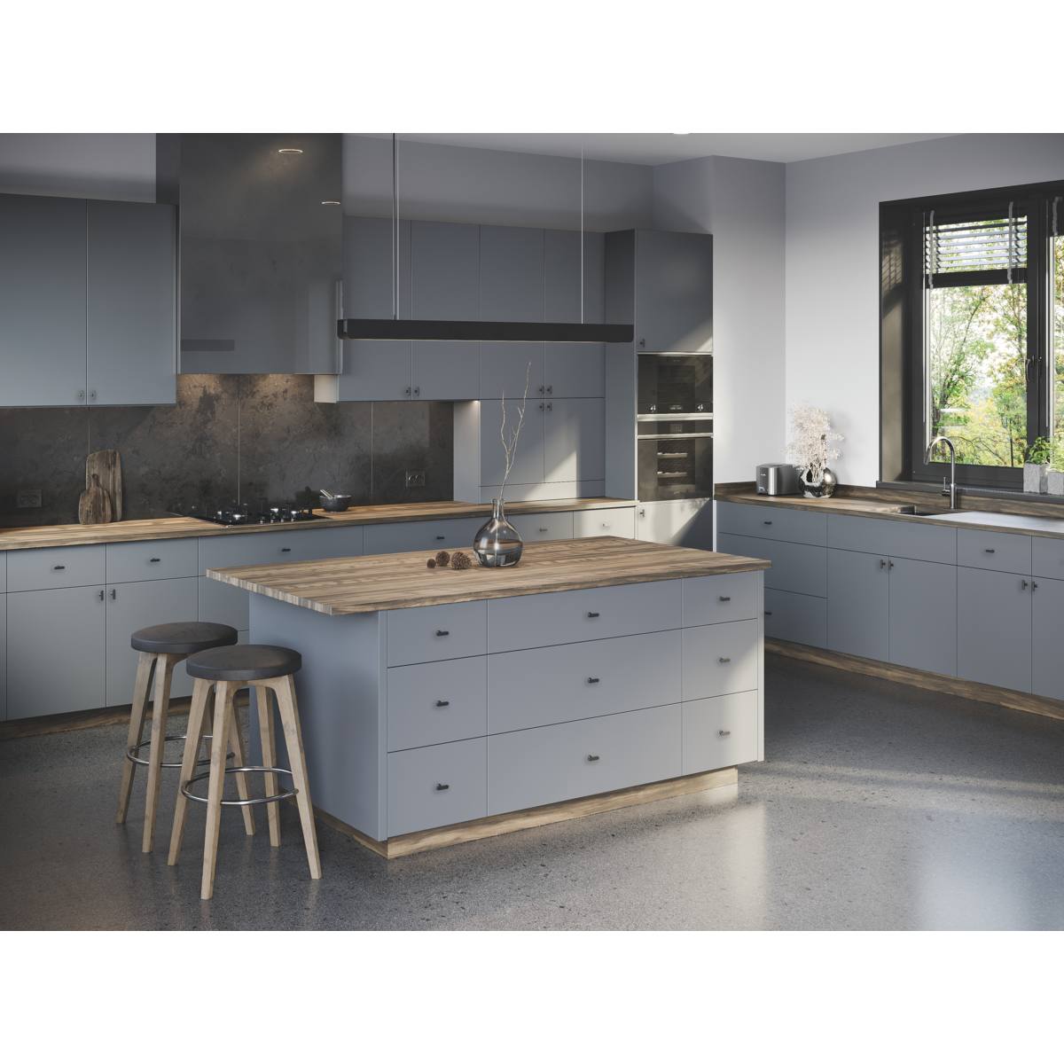 BOUTON DE MEUBLE PLAT CANNELÉ NOIR ENTRAXE 0