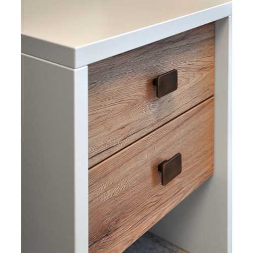 BOUTON RECTANGLE FINITION NOIR PATINÉ CUIVRÉ 58x33