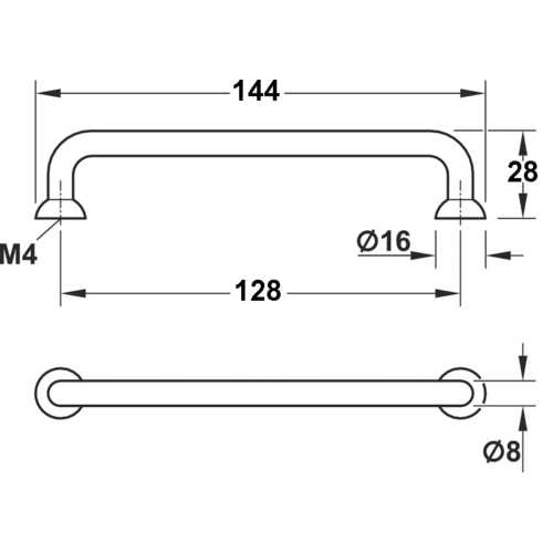 POIGNÉE DE MEUBLE FIL CUIVRÉ POLI EA 128