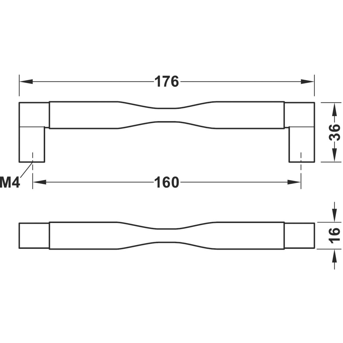 POIGNÉE DE MEUBLE ZINGUÉ NOIR EA 160