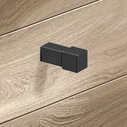 BOUTON DE MEUBLE CARRÉ ANODISÉ NOIR