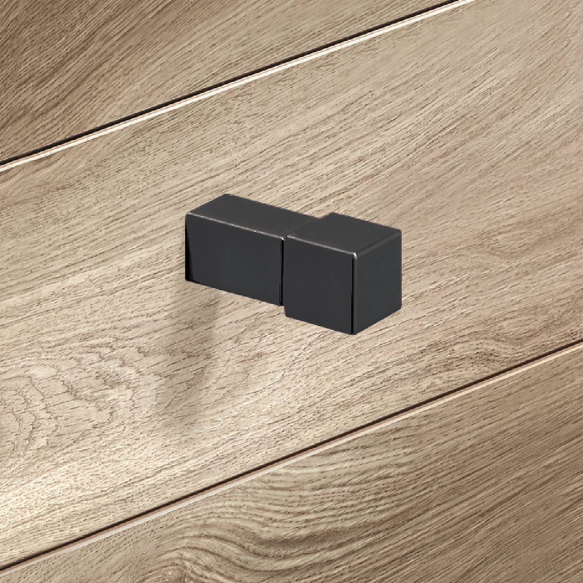 BOUTON DE MEUBLE CARRÉ ANODISÉ NOIR