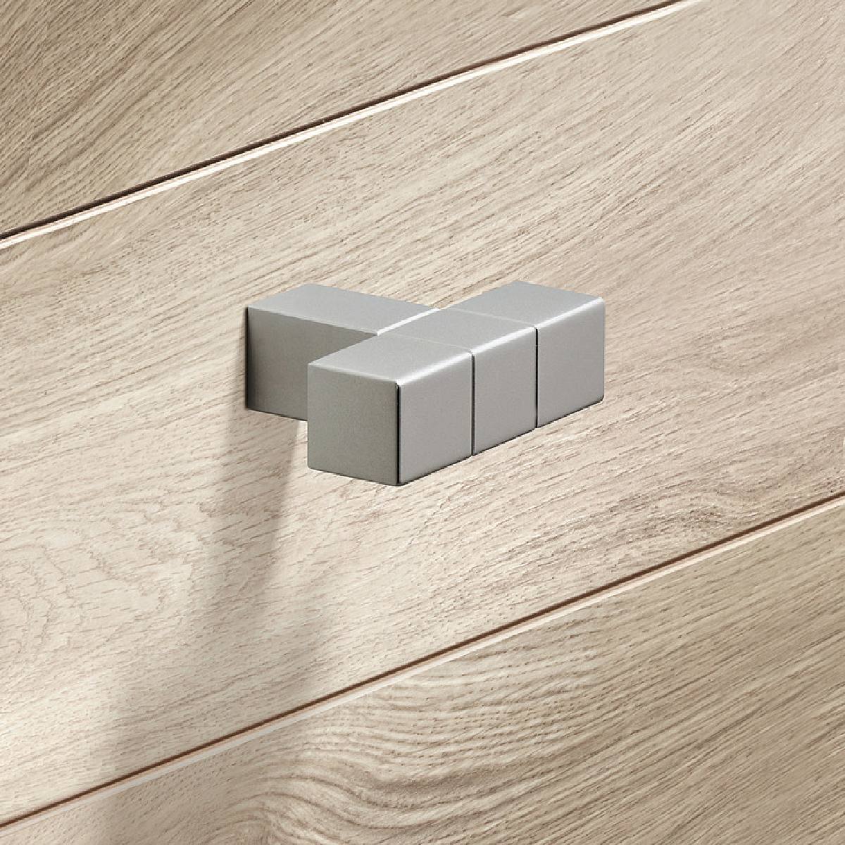 BOUTON DE MEUBLE EN T ALU NICKELÉ BROSSÉ