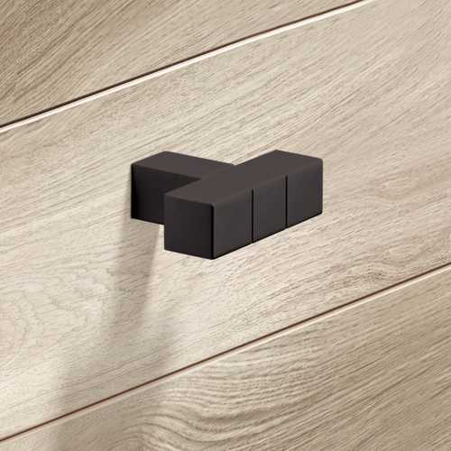 BOUTON DE MEUBLE EN T ALU ANODISÉ NOIR