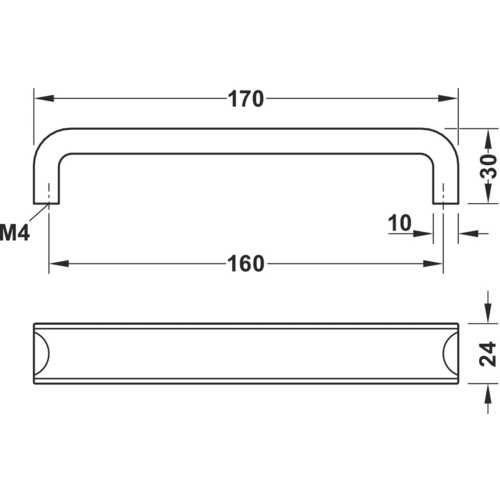 POIGNÉE DE MEUBLE H1720 NOIR MAT EA 160