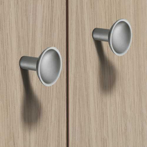BOUTON DE MEUBLE ROND ARGENT MAT Ø35