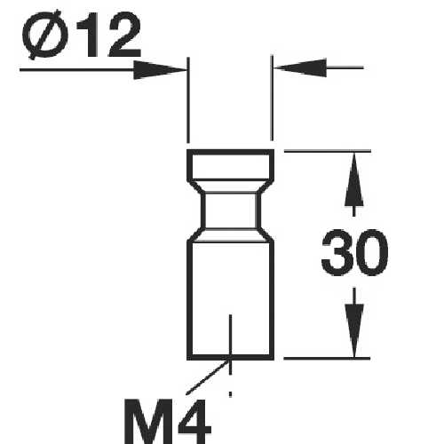 BOUTON DE MEUBLE PION CYLINDRIQUE ALU INOX MAT BROSSÉ Ø12