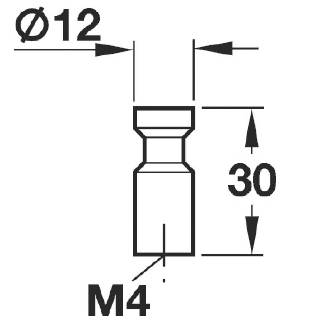 BOUTON DE MEUBLE PION CYLINDRIQUE ALU INOX MAT BROSSÉ Ø12