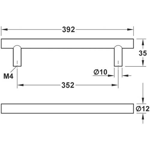 POIGNÉE DE MEUBLE BARRE NOIR MAT EA 352