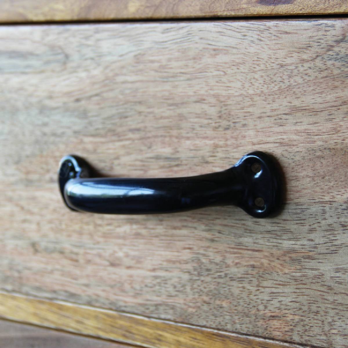 POIGNÉE VALISE ACIER LAQUÉ NOIR 106x40