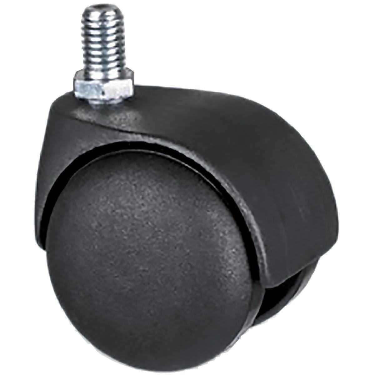 ROULETTE NOIRE À TIGE Ø 50 MM