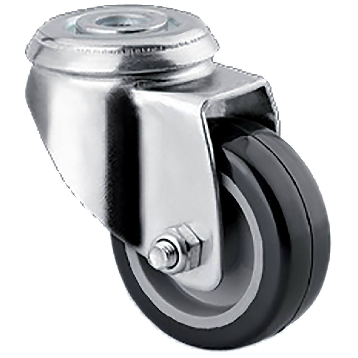 ROULETTE PIVOTANTE À OEIL BANDAGE POLYURÉTANE Ø 50 MM