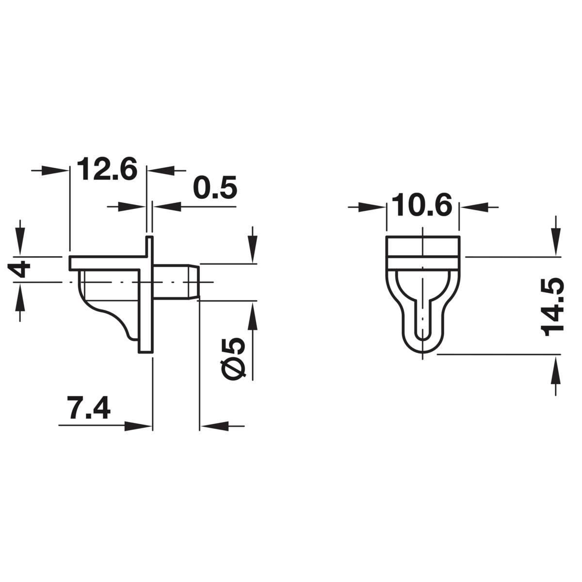 TAQUET PLASTIQUE TRANSPARENT 5 MM