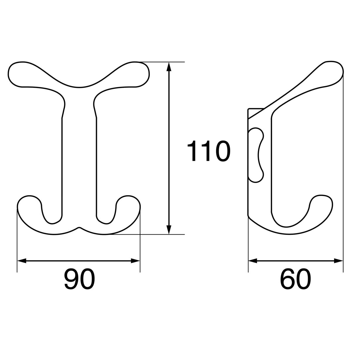 PATÈRE DOUBLE ARGENT
