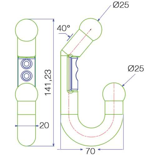 PORTE-MANTEAUX 2 TÊTES PARKID BLEU