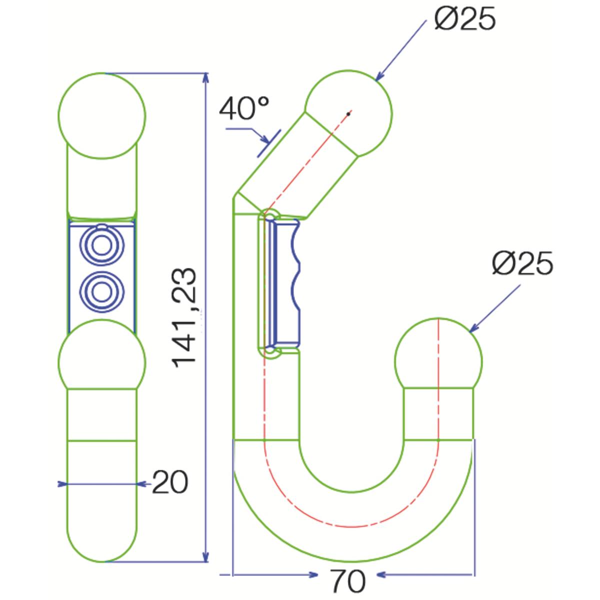 PORTE-MANTEAUX 2 TÊTES PARKID BLEU