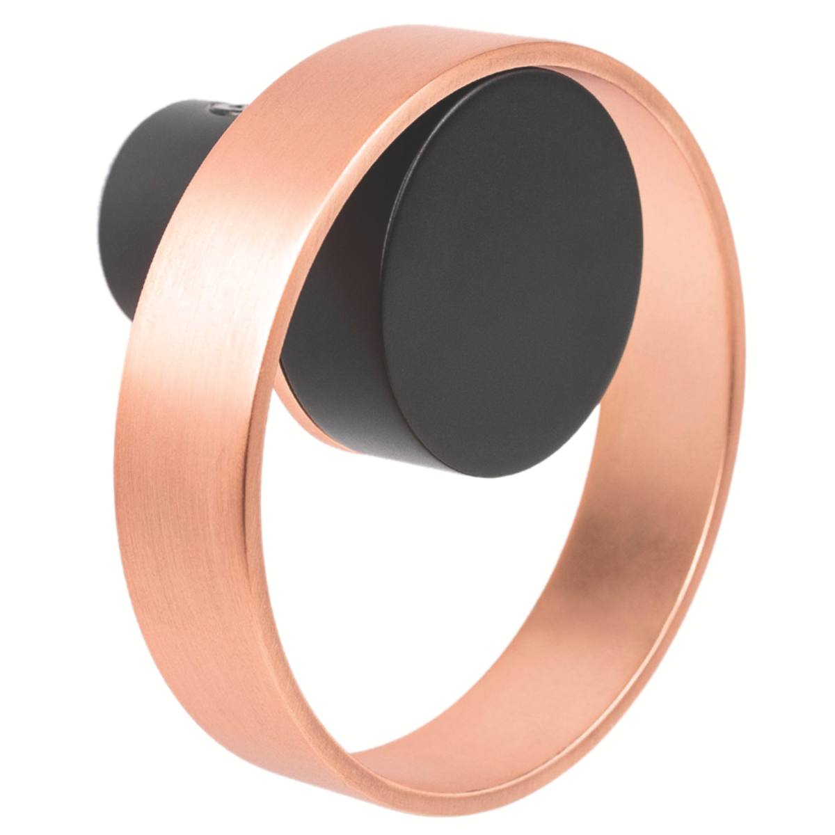 PATÈRE ORBIT RONDE FINITION NOIR MAT ET CUIVRE