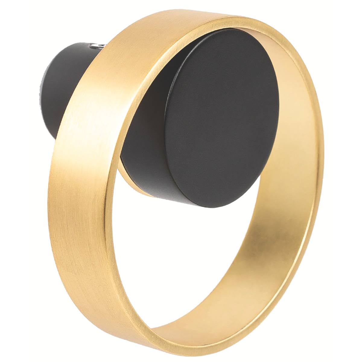 PATÈRE ORBIT RONDE FINITION NOIR MAT ET OR