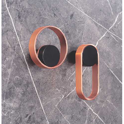 PATÈRE ORBIT OVALE FINITION NOIR MAT ET CUIVRE