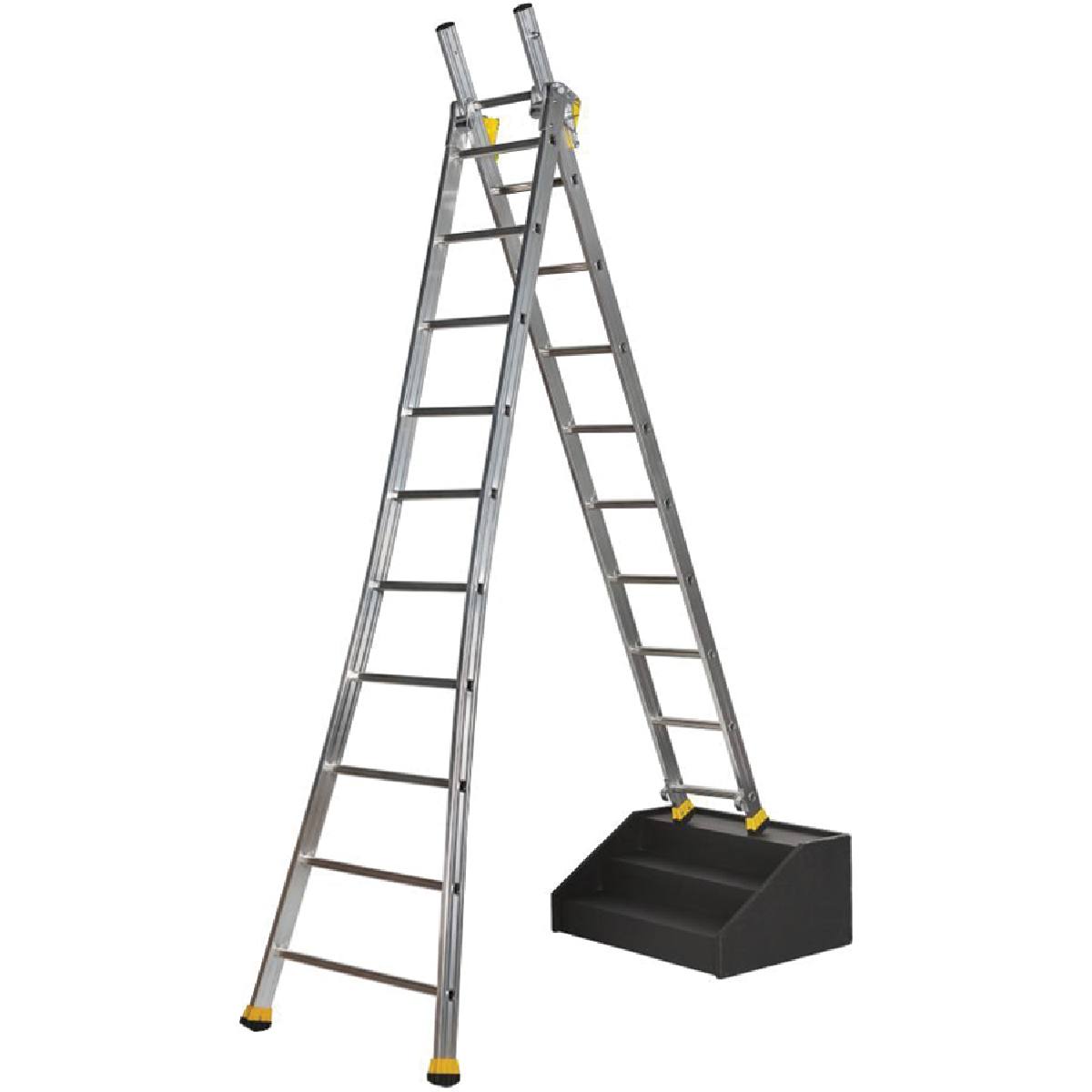 ÉCHELLE TRANSFORMABLE 2x10 BARREAUX  3,05 - 5 M