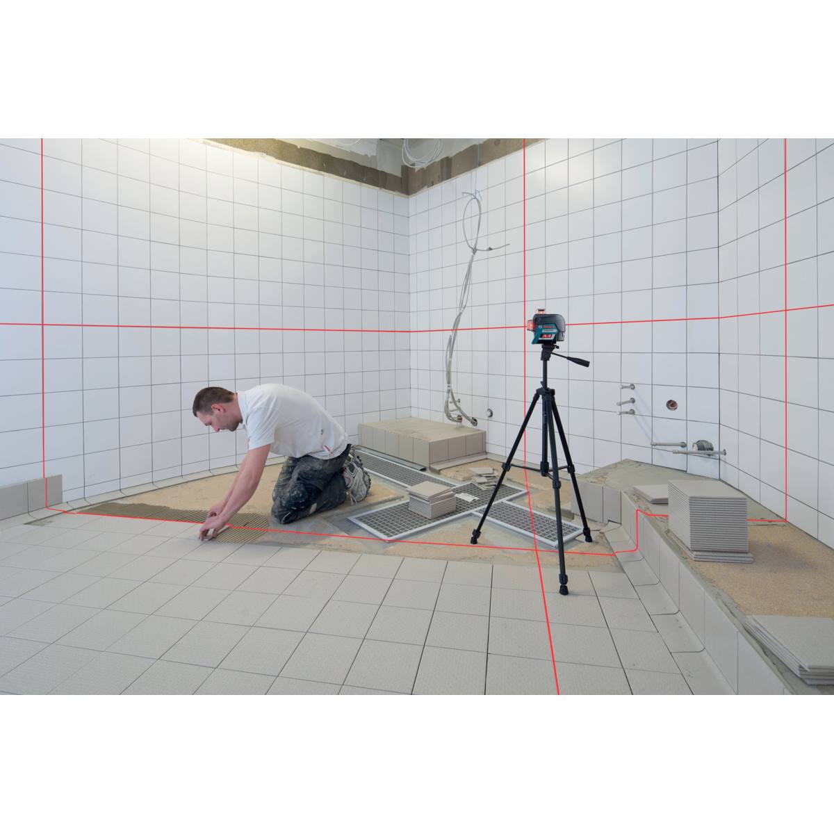 NIVEAU LASER À FAISCEAU ROUGE - 3 LIGNES 360°