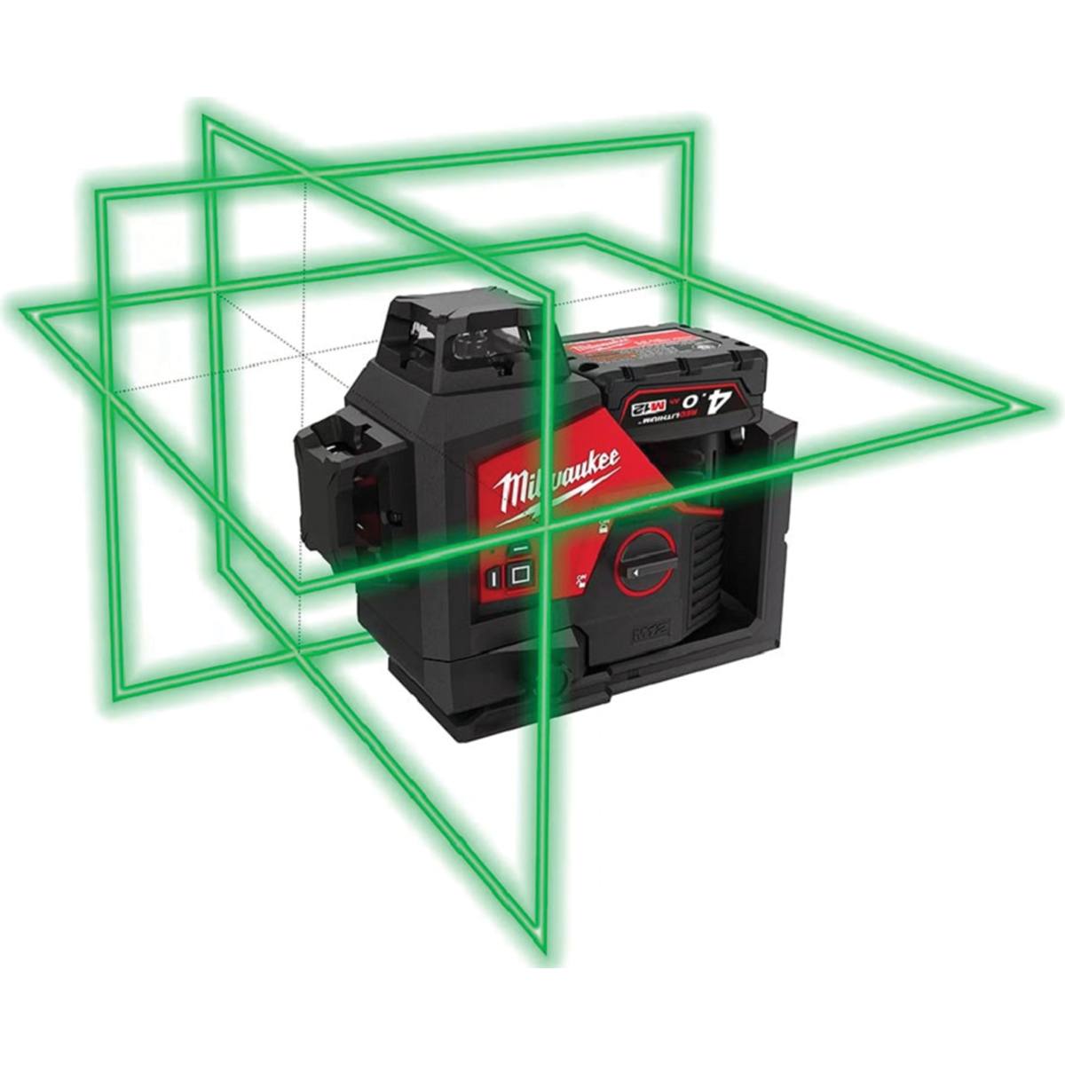 NIVEAU LASER MULTILIGNES 360° 12 V AVEC BATTERIE ET CHARGEUR