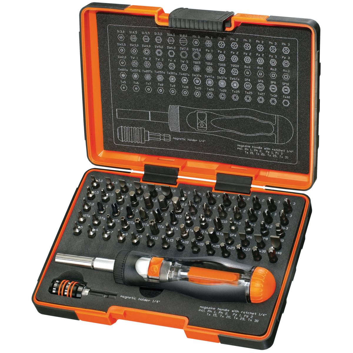 COFFRET D'EMBOUTS DE VISSAGE TORSION 80 PIÈCES