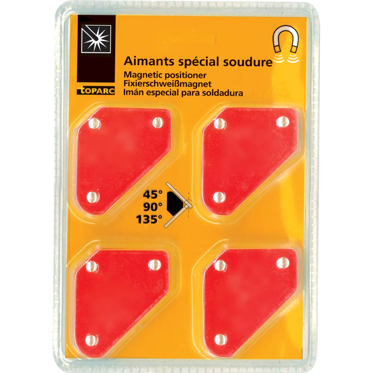 PACK 4 AIMANTS POSITIONNEURS SOUDURE 45/90/135°