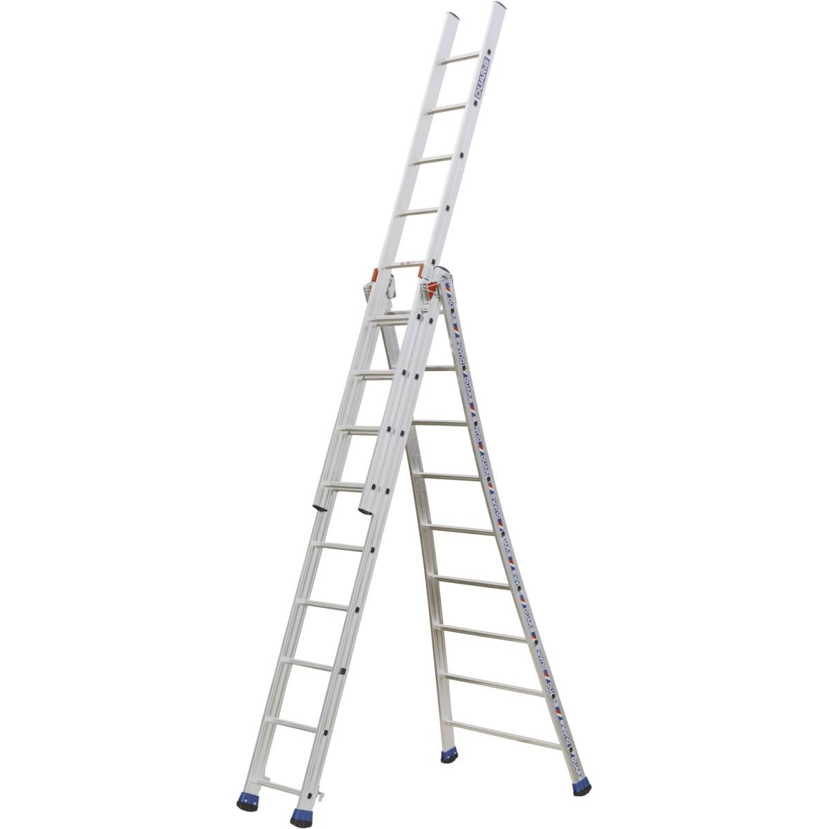 ÉCHELLE TRANSFORMABLE 3x9 BARREAUX 2,75 - 6,10 M